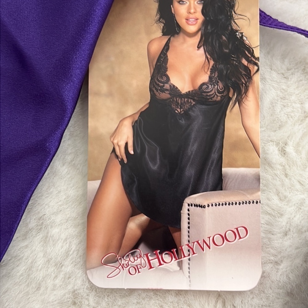 Shirley of Hollywood purple lace nightie/ chemise 2 piece NWT adjustable strap - Picture 8 of 14